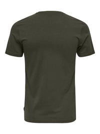 Basic Stretch T-Skjorte Rund hals - Forest Night Only & Sons