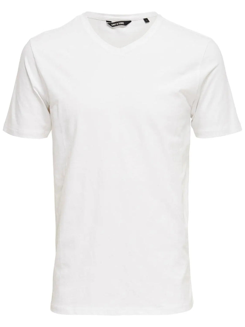 Basic Stretch T-Skjorte V hals - White Only & Sons