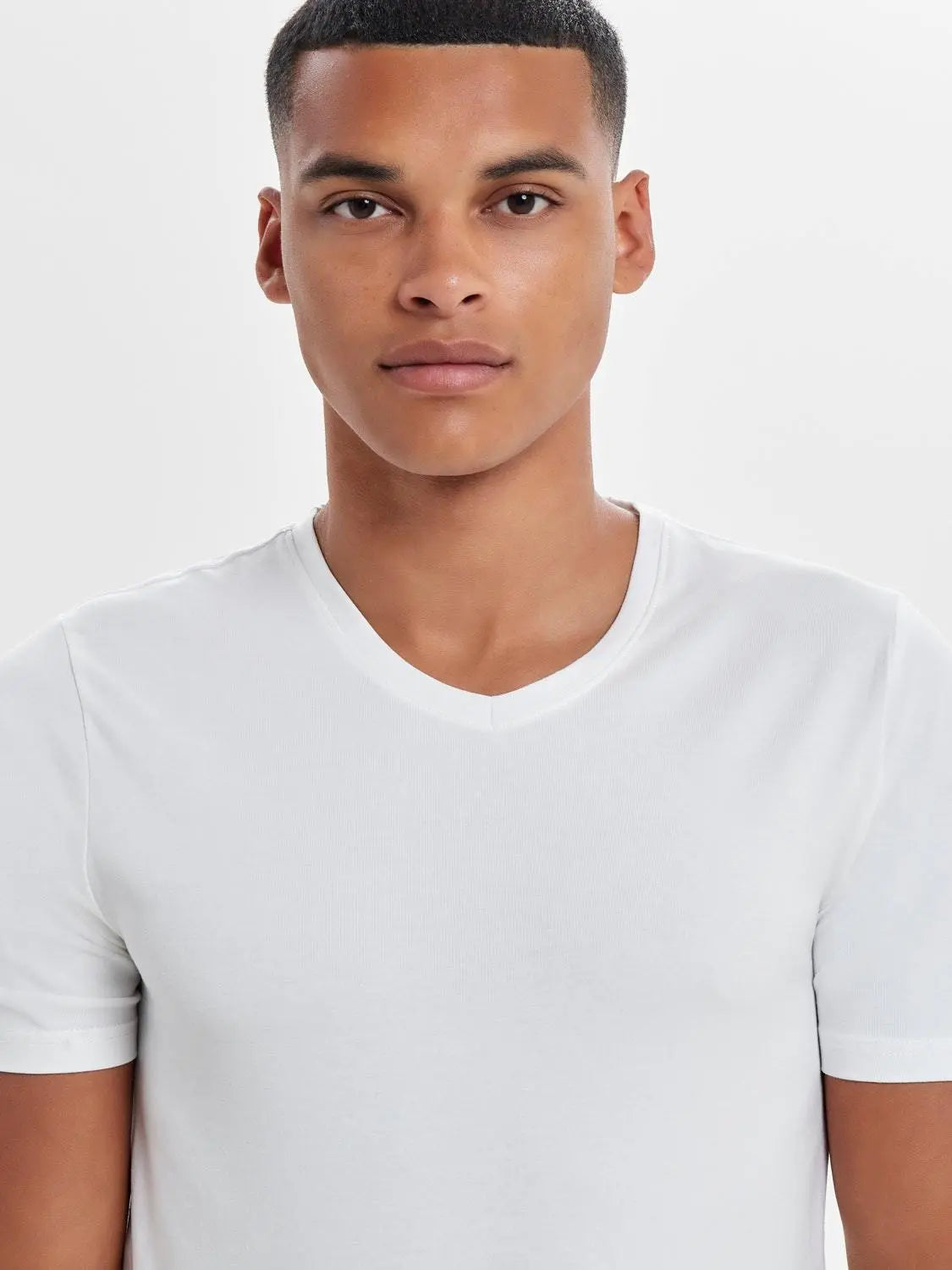 Basic Stretch T-Skjorte V hals - White Only & Sons