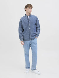 Bavan Denim Skjorte - Medium Blue Denim JJ Rebel