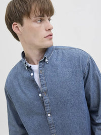 Bavan Denim Skjorte - Medium Blue Denim JJ Rebel