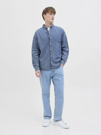 Bavan Denim Skjorte - Medium Blue Denim JJ Rebel