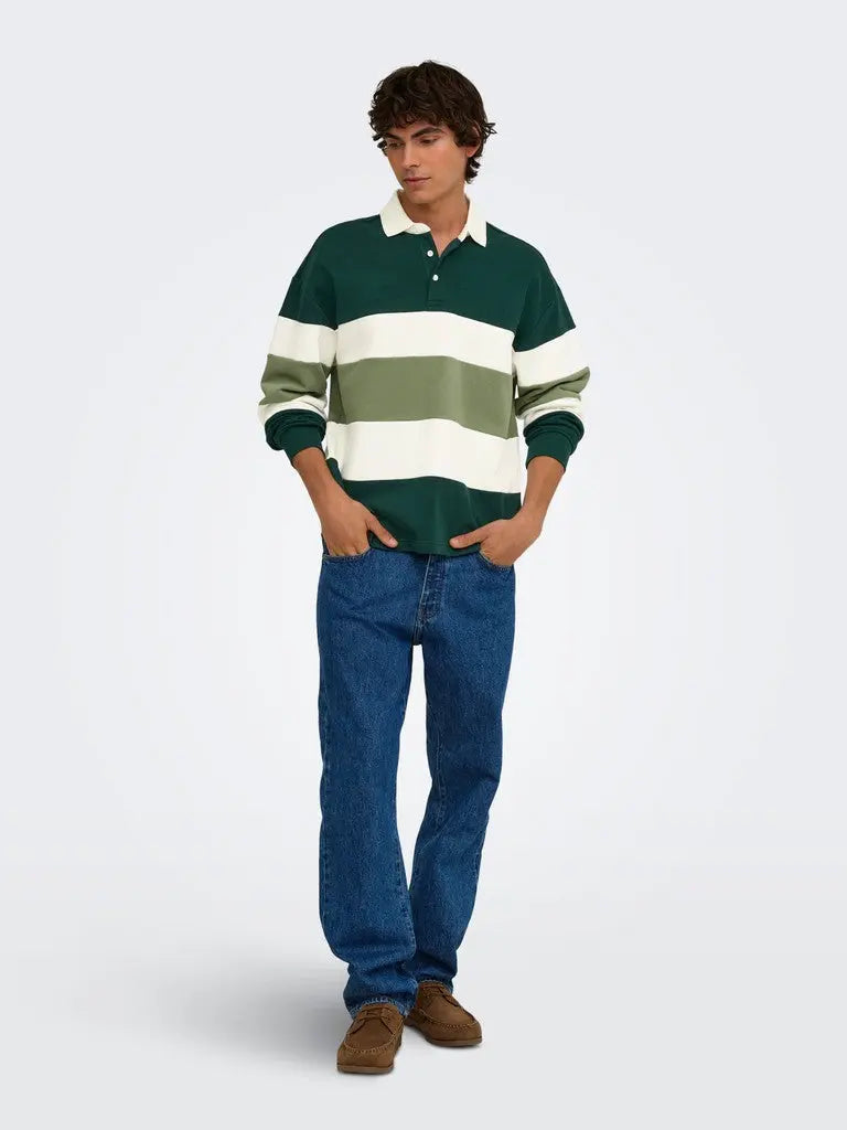 Benedict Rugby Polo - Pine Grove Detail Only & Sons
