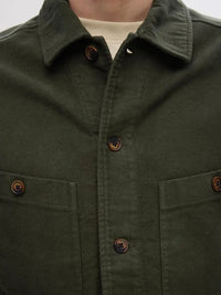Bent Moleskin Overshirt - Forest Night Selected Homme
