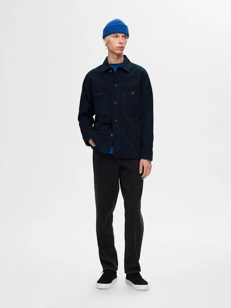 Bent Moleskin Overshirt - Sky Captain Selected Homme