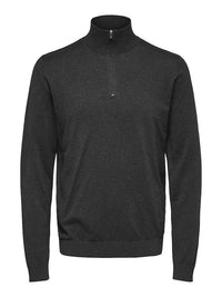 Berg Genser Half Zip - Antracit Melange Selected Homme