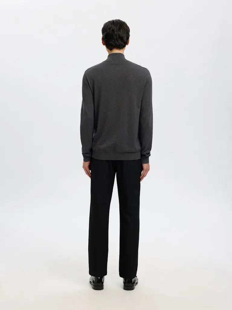 Berg Genser Half Zip - Antracit Melange Selected Homme