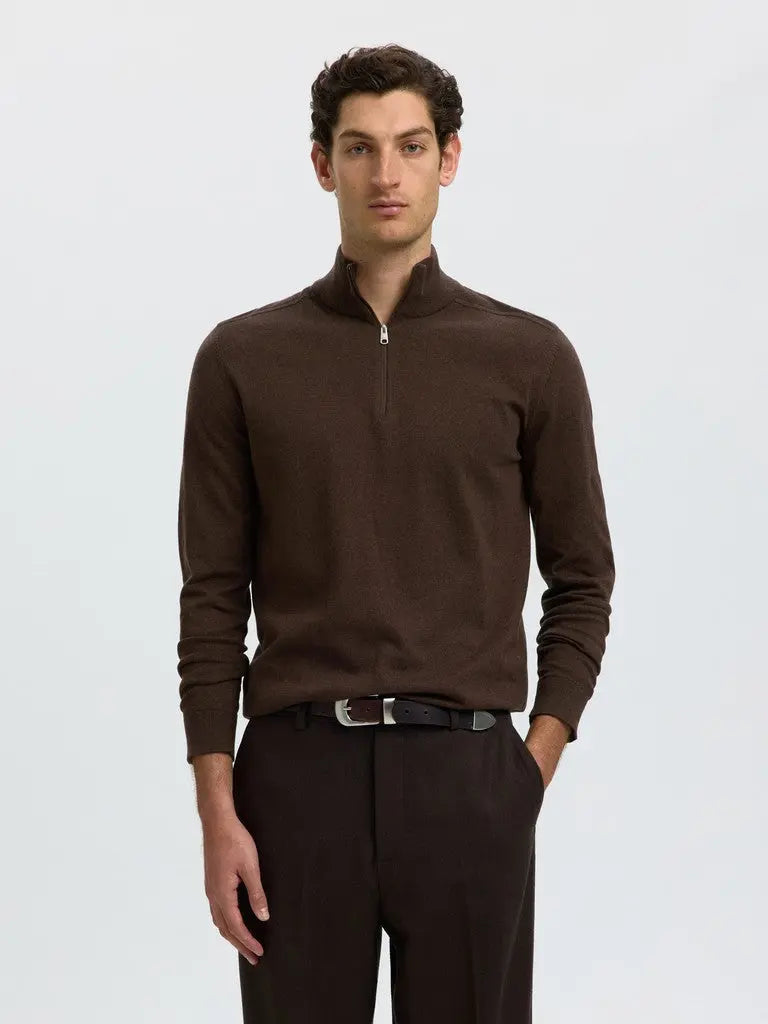 Berg Genser Half Zip - Delicioso Detail Selected Homme