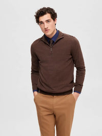 Berg Genser Half Zip - Demitasse Selected Homme