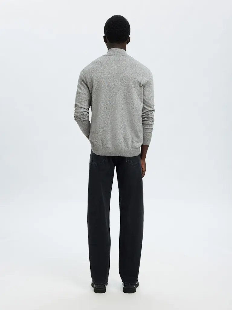 Berg Genser Half Zip - Light Grey Melange Selected Homme