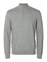 Berg Genser Half Zip - Light Grey Melange Selected Homme