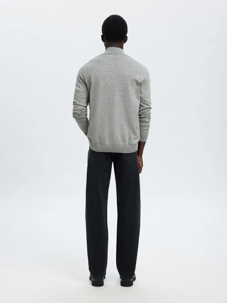 Berg Genser Half Zip - Medium Grey Melange Selected Homme
