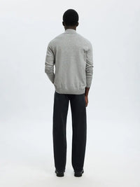 Berg Genser Half Zip - Medium Grey Melange Selected Homme