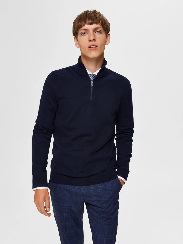 Berg Genser Half Zip - Navy Blazer Selected Homme