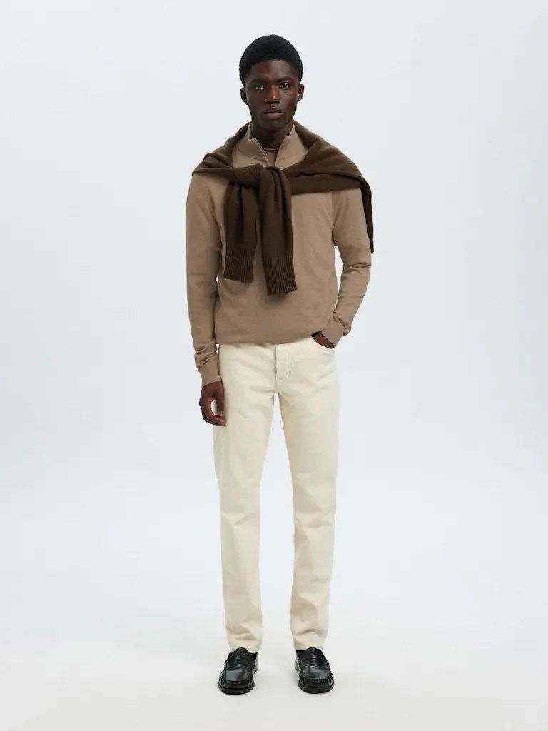 Berg Genser Half Zip - Savannah Tan Melange Selected Homme