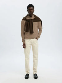 Berg Genser Half Zip - Savannah Tan Melange Selected Homme