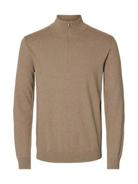 Berg Genser Half Zip - Savannah Tan Melange Selected Homme