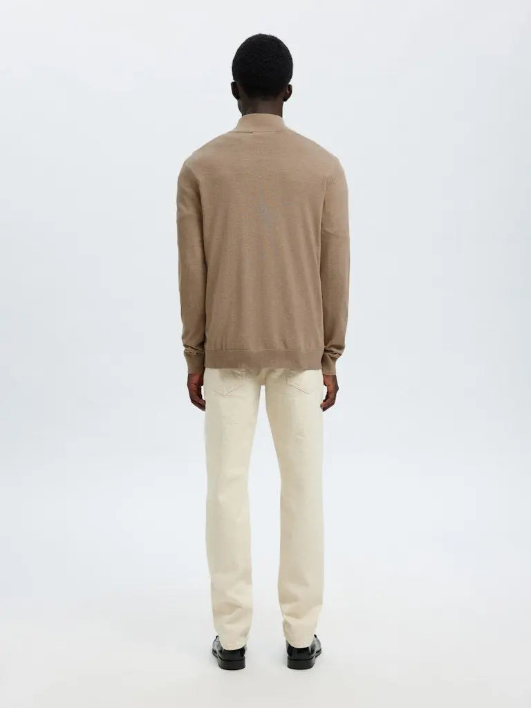 Berg Genser Half Zip - Savannah Tan Melange Selected Homme