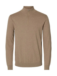 Berg Genser Half Zip - Savannah Tan Melange Selected Homme