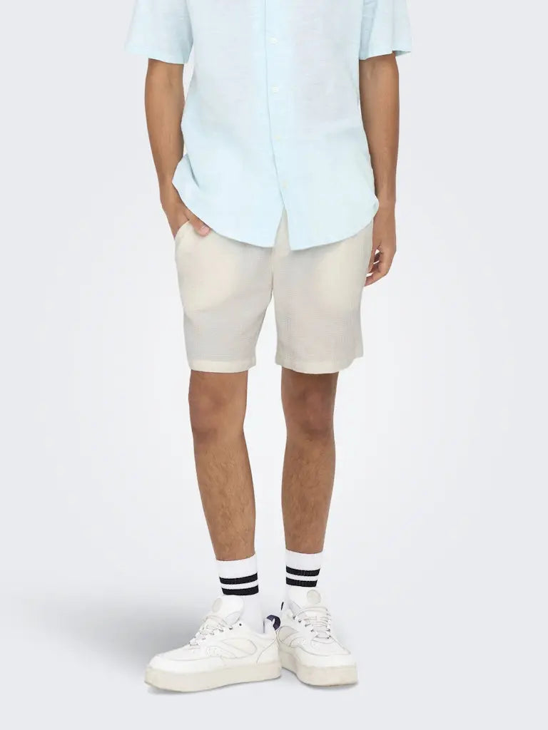Bertil Waffle Shorts - Cloud Dancer Only & Sons