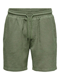 Bertil Waffle Shorts - Deep Lichen Green Only & Sons