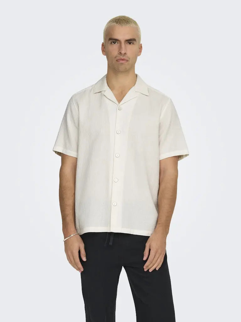 Bertil Waffle Skjorte - Cloud Dancer Only & Sons