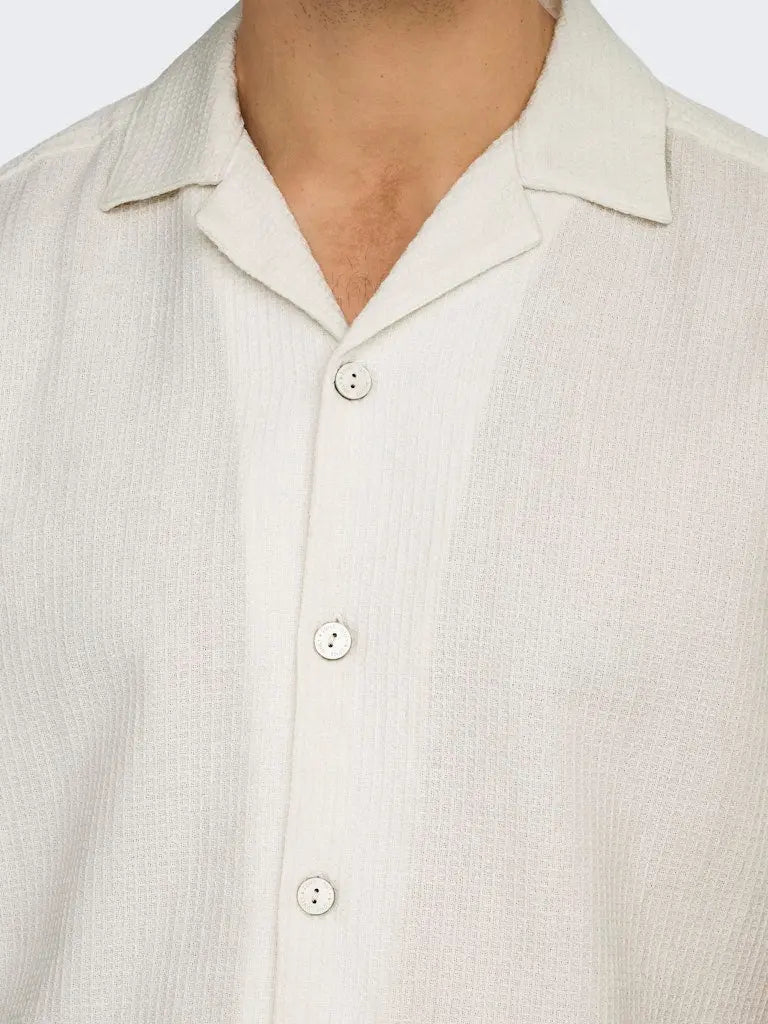Bertil Waffle Skjorte - Cloud Dancer Only & Sons
