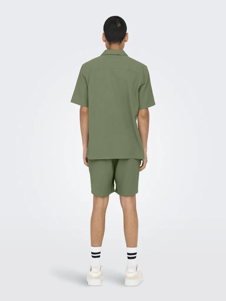 Bertil Waffle Skjorte - Deep Lichen Green Only & Sons