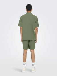 Bertil Waffle Skjorte - Deep Lichen Green Only & Sons