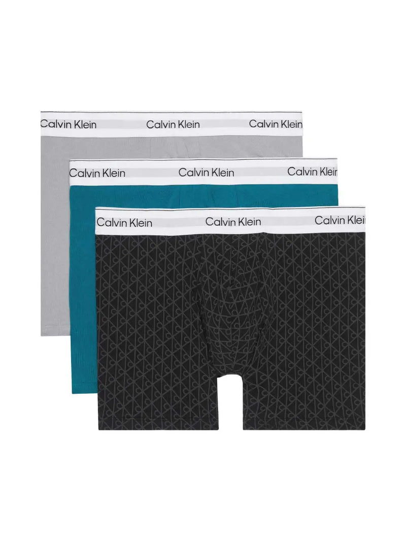 Boxer Brief Emblem 3-pack - Sleet/Seamless Black/Ashford Calvin Klein