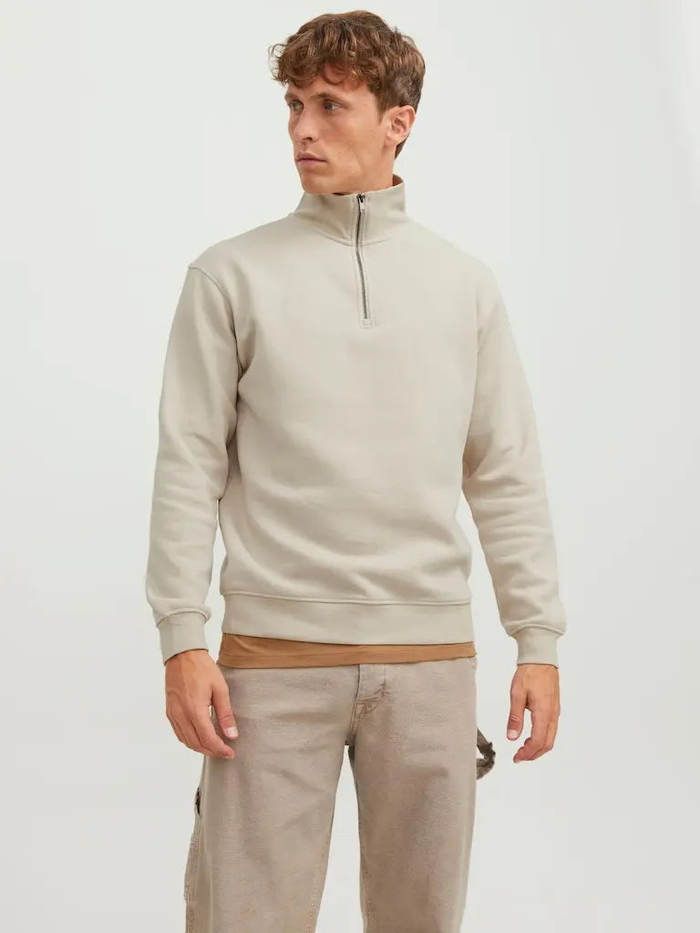 Bradley Swat Half Zip - Moonbeam Jack&Jones