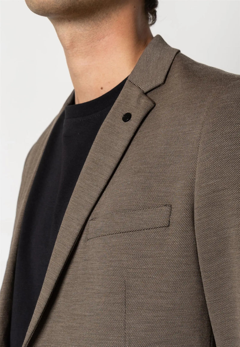 Brendon Jersey Blazer - Dark Khaki Clean Cut Copenhagen
