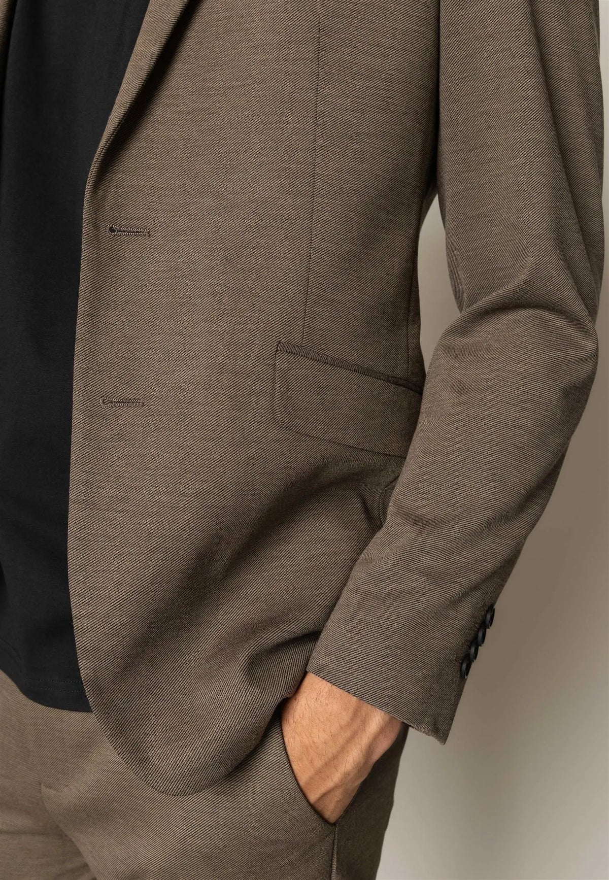Brendon Jersey Blazer - Dark Khaki Clean Cut Copenhagen