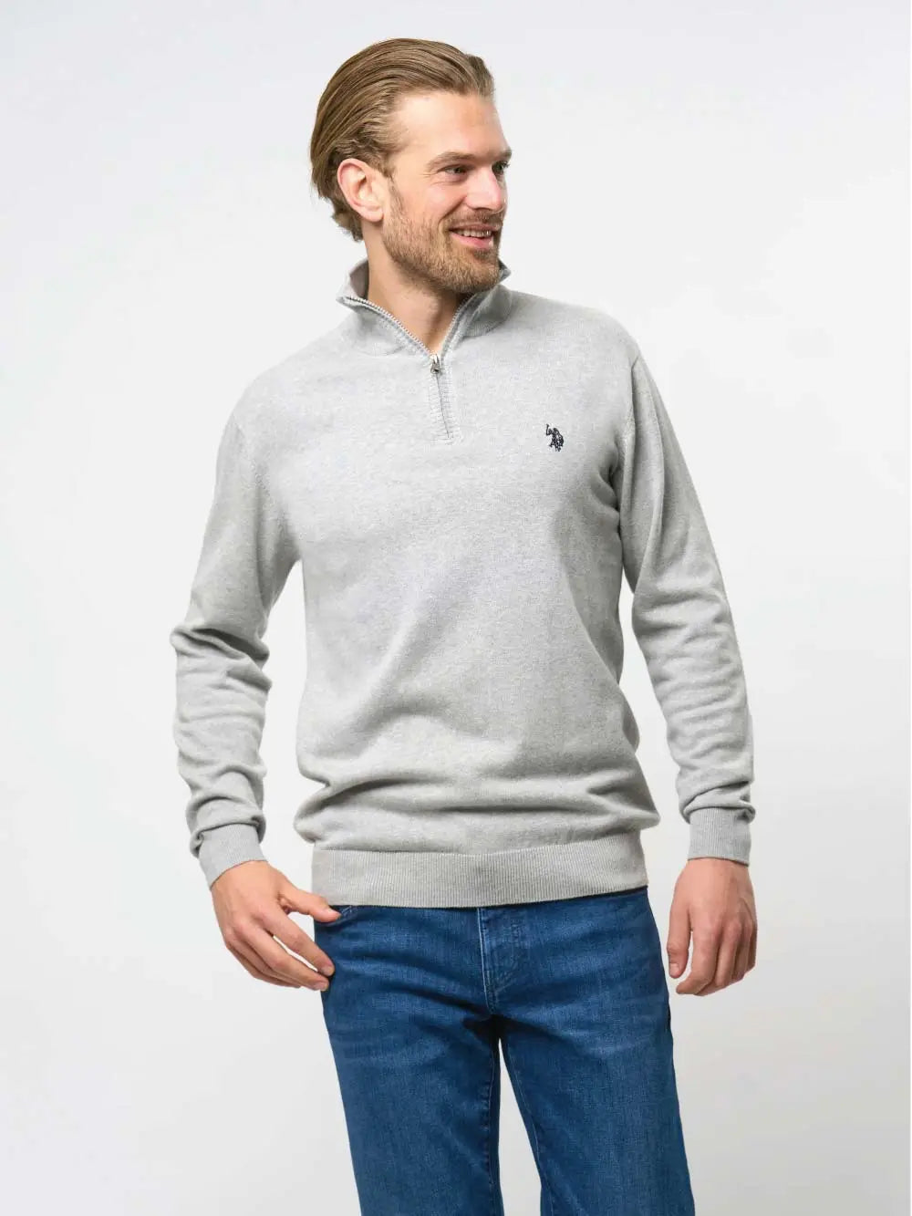 Brison Half-Zip Genser - Light Grey Mel. U.S. Polo Assn.