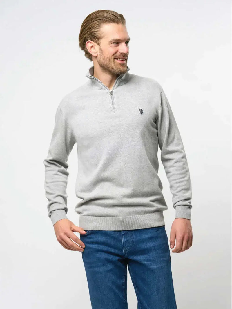 Brison Half-Zip Genser - Light Grey Mel. U.S. Polo Assn.