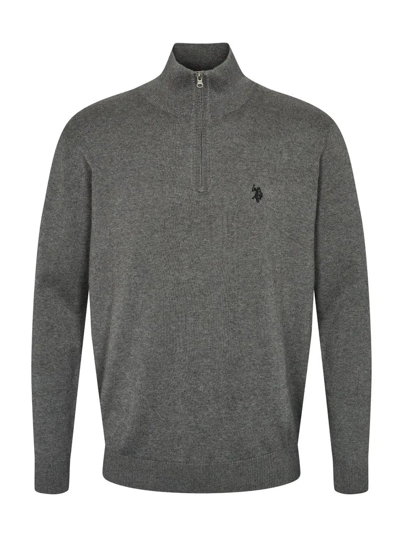 Brison Half-Zip Genser - Medium Grey Melange U.S. Polo Assn.