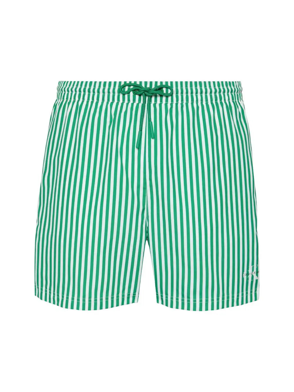 CK Stripet Badeshorts - Penny Stripe/Mardi Gras Green Calvin Klein