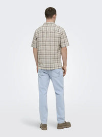 Caiden Life Linskjorte SS - Coffee Bean Checks Only & Sons