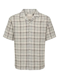 Caiden Life Linskjorte SS - Coffee Bean Checks Only & Sons