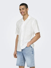 Caiden Linskjorte Resort SS - White Only & Sons