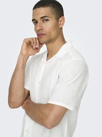Caiden Linskjorte Resort SS - White Only & Sons