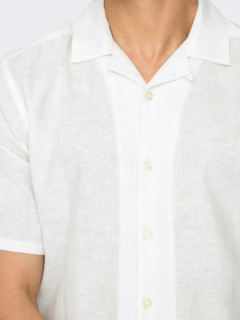 Caiden Linskjorte Resort SS - White Only & Sons