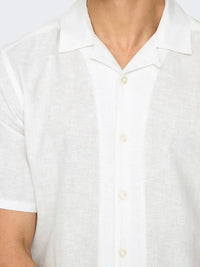 Caiden Linskjorte Resort SS - White Only & Sons