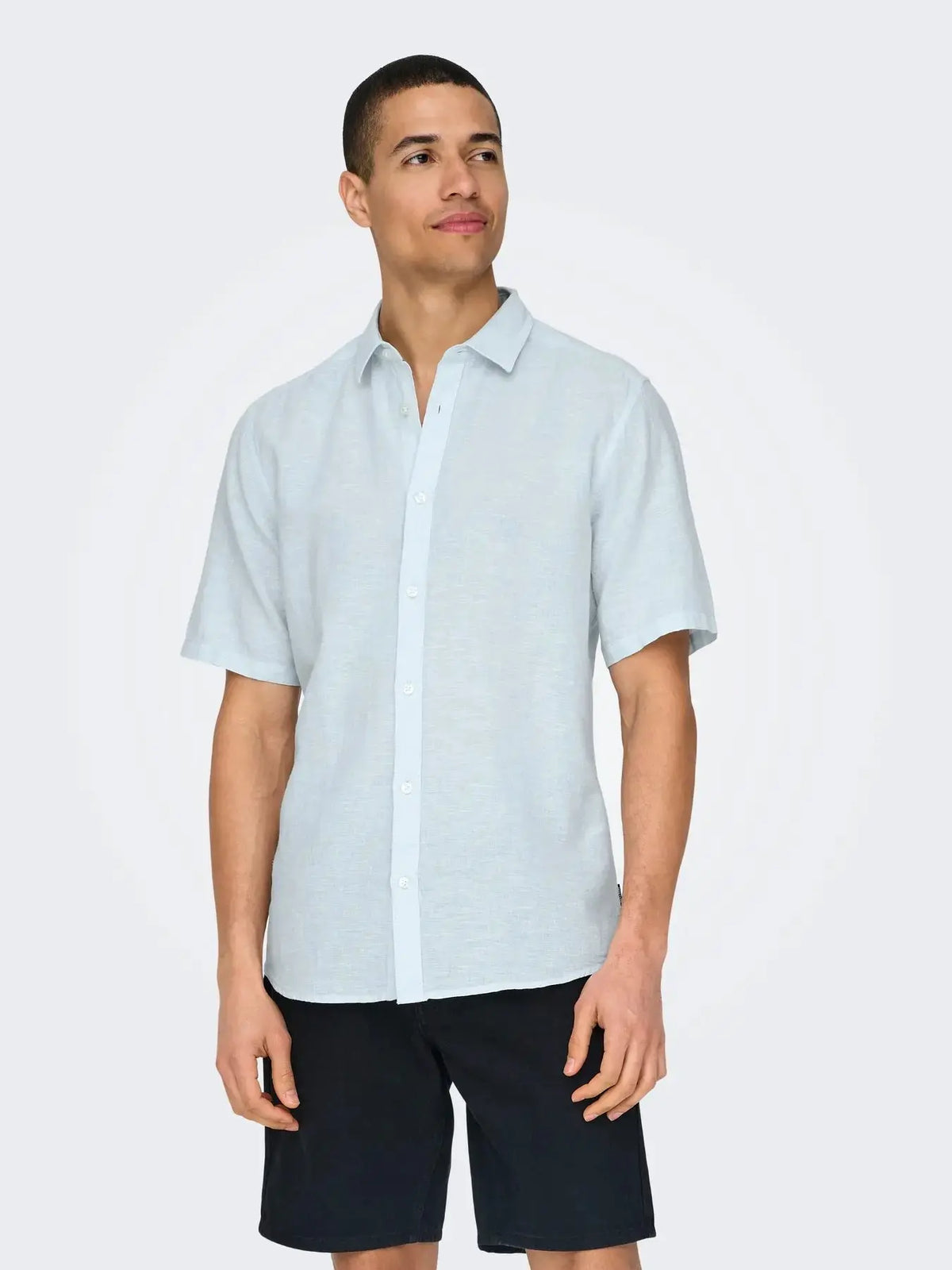 Caiden Linskjorte SS - Cashmere Blue Only & Sons