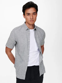 Caiden Linskjorte SS - Dress Blues Only & Sons