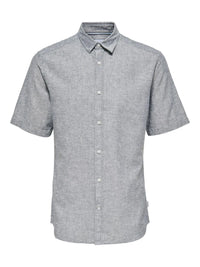 Caiden Linskjorte SS - Dress Blues Only & Sons