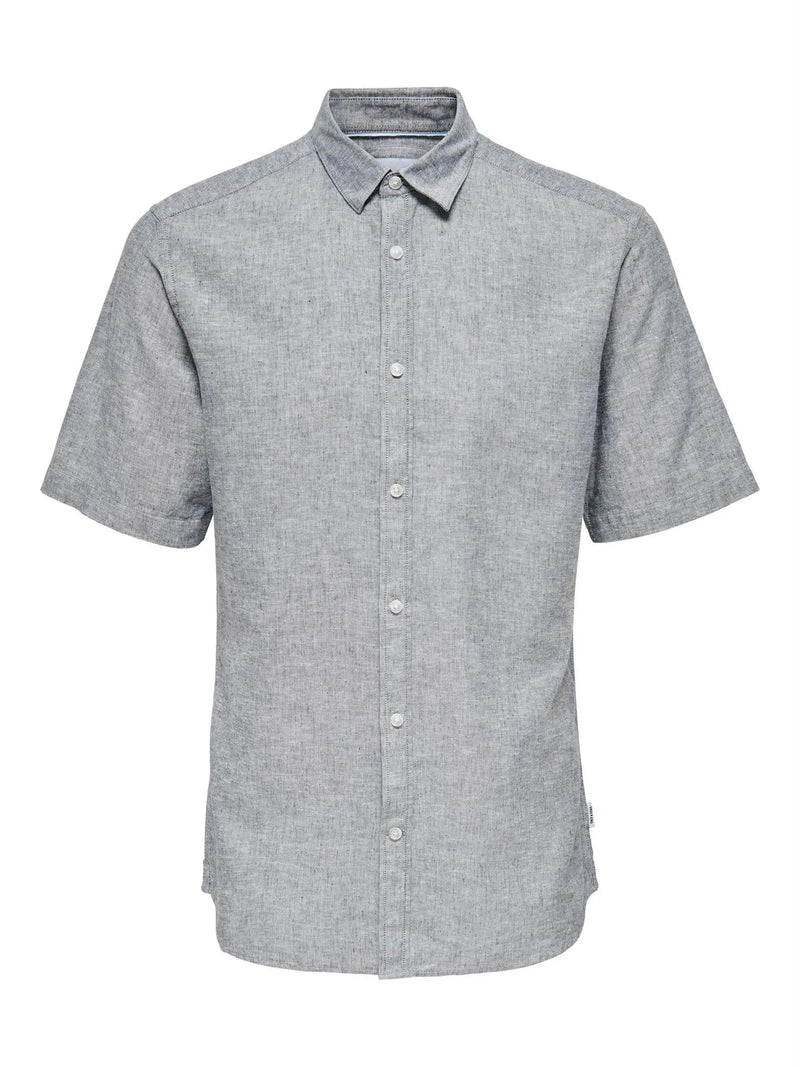 Caiden Linskjorte SS - Dress Blues Only & Sons