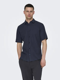 Caiden Linskjorte SS - Night Sky Only & Sons