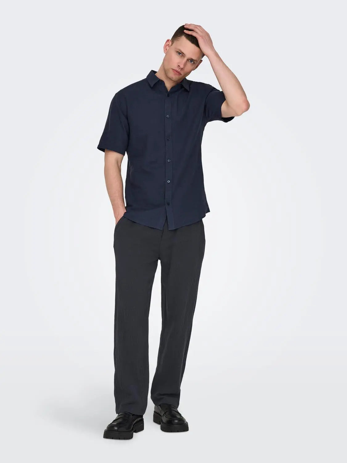 Caiden Linskjorte SS - Night Sky Only & Sons