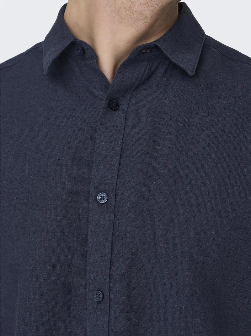 Caiden Linskjorte SS - Night Sky Only & Sons